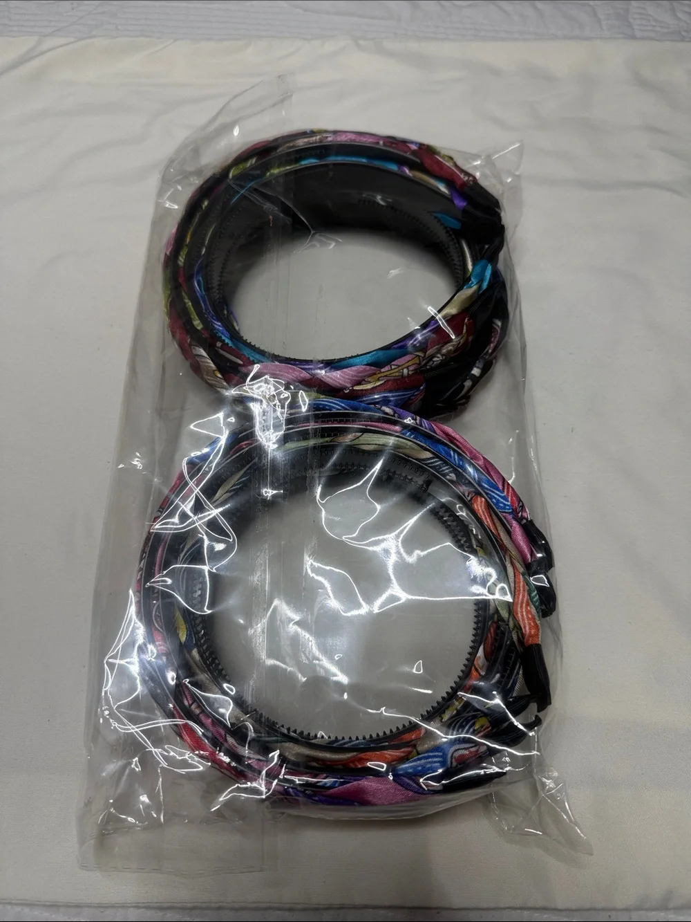 12 Sets of Kids Braided Satin Headbands - Multi Color Pack